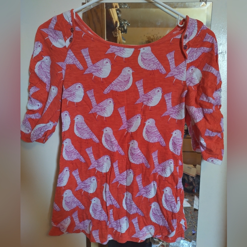 Anthropologie Postmark Bird Top Small -- RARE!